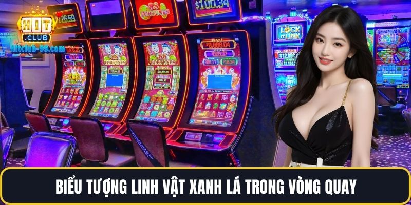 Biểu tượng linh vật xanh lá trong vòng quay